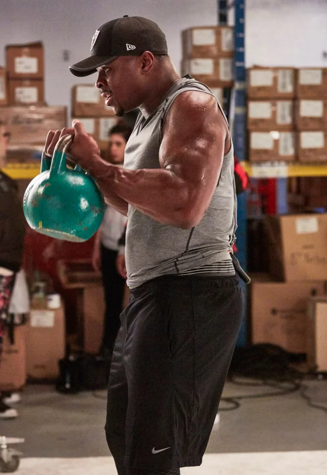 Khalil Mack exercising with kettlebells Khalil Mack exercising with kettlebells