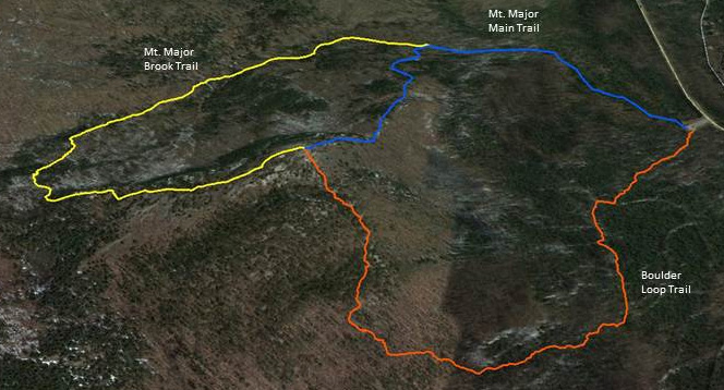 The 3 routes of Mt. Major The 3 routes of Mt. Major