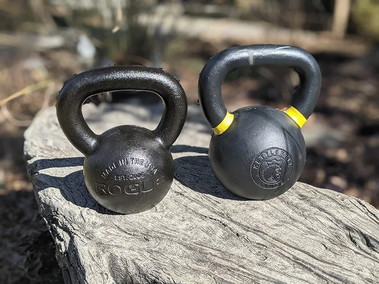 25 lb. Rogue Fitness E-Coat and 35 lb. Kettlebell Kings Powder-Coat Kettlebells 25 lb. Rogue Fitness E-Coat and 35 lb. Kettlebell Kings Powder-Coat Kettlebells