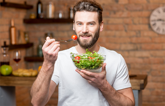 Eating a salad Eating a salad