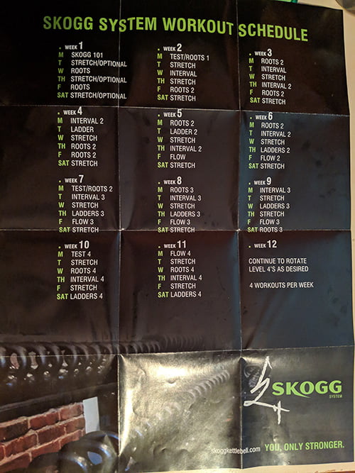 Skogg System Workout Schedule