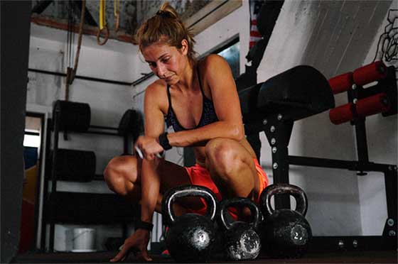 Kettlebell Woman Fatigued