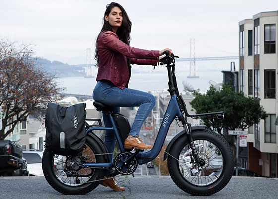 woman on electric bike